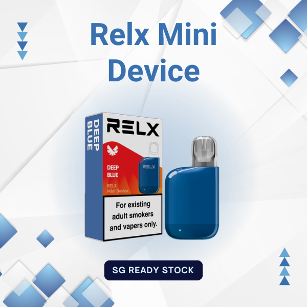 Relx Mini Device ultra-portable vape kit in black color with lanyard