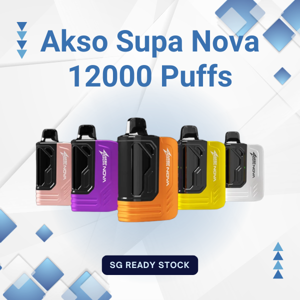 Akso Supa Nova 12000 Puffs disposable vape device with LED screen