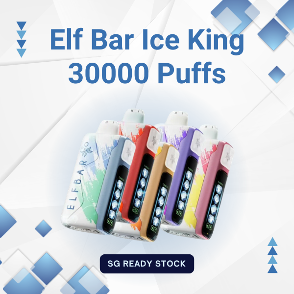Elf Bar Ice King 30000 Puffs Disposable Vape with Smart Display and Adjustable Cooling Settings.