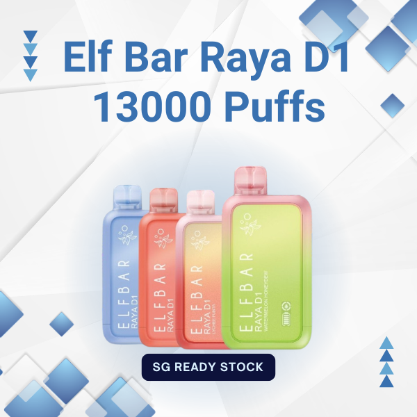 Elf Bar Raya D1 13000 Puffs disposable vape with digital display screen Black Gold Edition