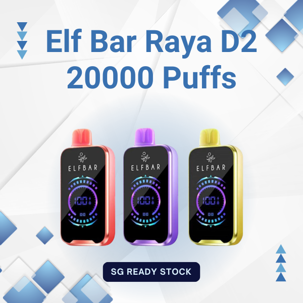 Elf Bar Raya D2 20000 Puffs disposable vape with LED screen display