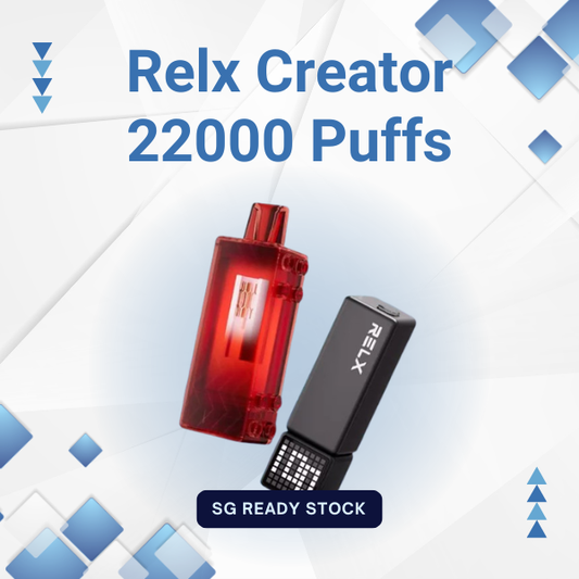 Relx Creator 22000 Puffs disposable vape with smart LED screen display
