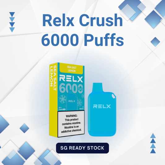 Relx Crush 6000 Puffs disposable vape device in sleek pocket design