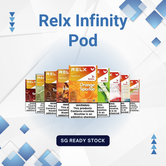 Relx Infinity Replacement Pod showing the ergonomic mouthpiece design