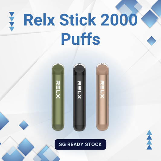 RELX Stick 2000 Puffs disposable vape in elegant metallic finish