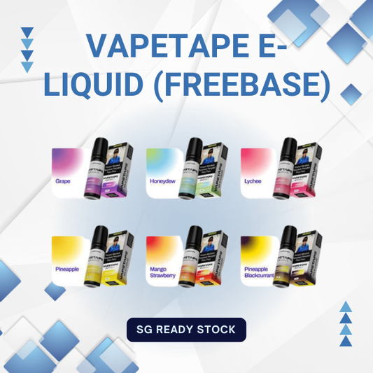 Vapetape Freebase E-Liquid 15ml bottle showing premium vape juice packaging